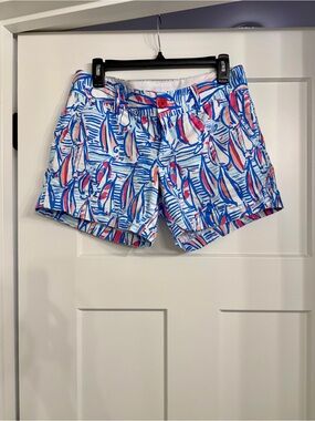 Lilly Pulitzer Callahan Shorts Red Right Return Sailboat Print size 6